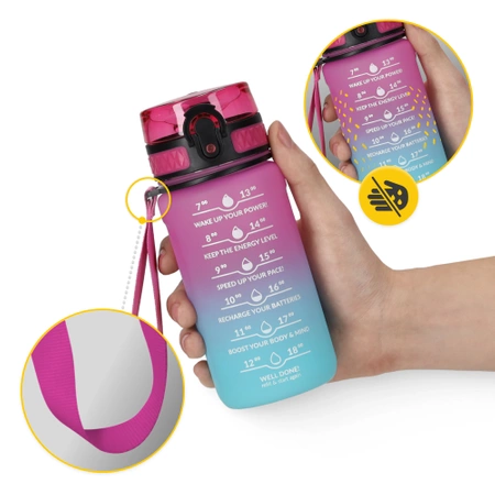 Gyerek kulacs, motivációs minta, 0,5 L, rózsaszín
