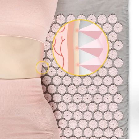 Párnával ellátott klasszikus akupresszúrás szőnyeg, rózsaszín