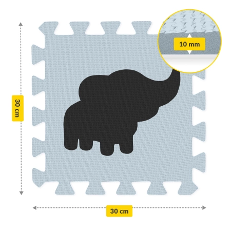 Oktató puzzle szőnyeg gyerekeknek, 150 x 150 cm, fehér