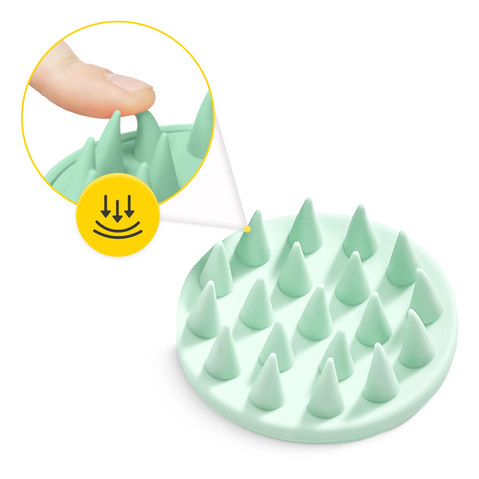 zielona szczotka do masazu i mycia wlosow