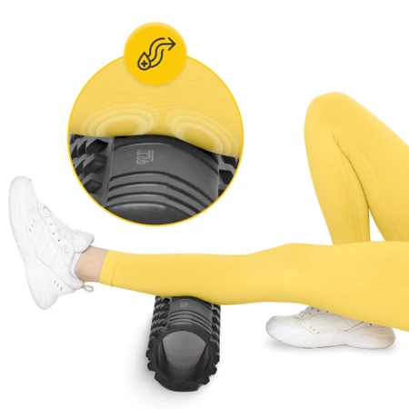 EVA bordázott masszázshenger, 45 cm, fekete