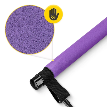Expanderrel ellátott pilates edzőrúd, lila