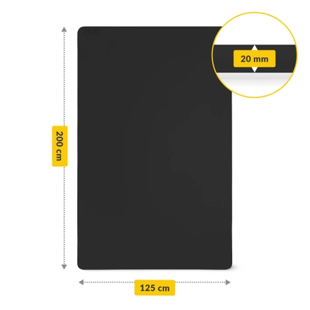 TPE nagy gumipadló, 2 cm, fekete