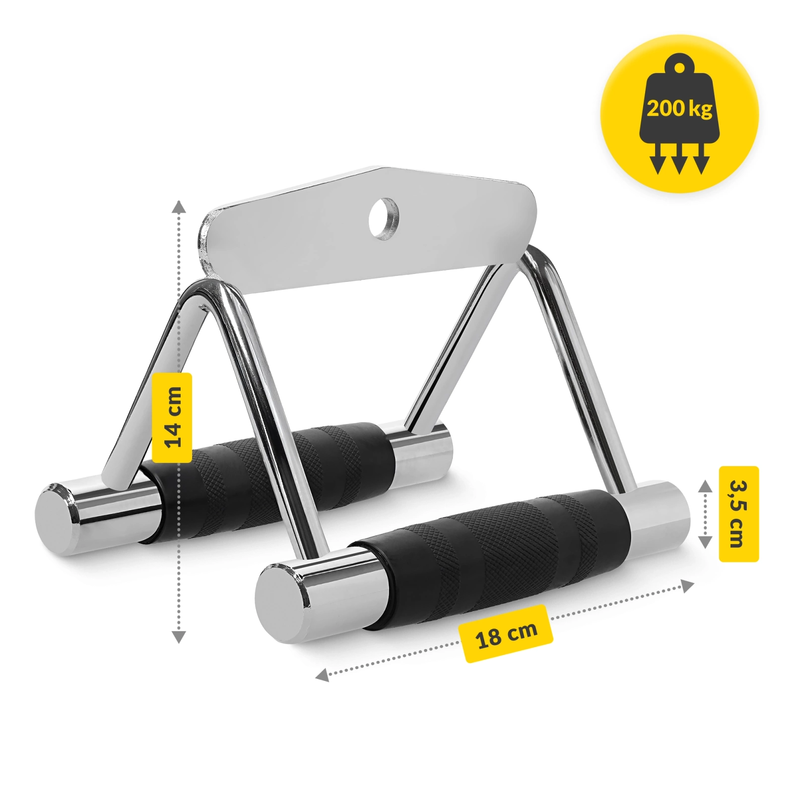 Trojkatny uchwyt do wyciagu na silownie