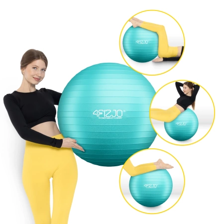 Felfújható gimnasztikai labda, 85 cm, mentazöld