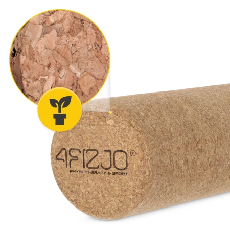 Sima felületű parafa masszázshenger, 30 cm