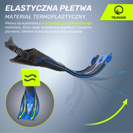 TSUNAMI uszony, S/M, kék