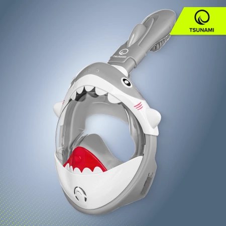 TSUNAMI SHARK gyermek búvármaszk, szürke