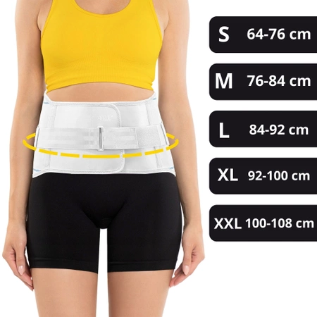 Ortopéd derékrögzítő, XL, világosszürke