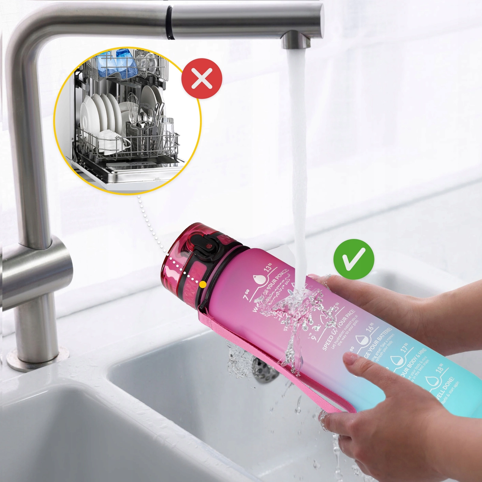 Butelka bidon na wodę zm miarką szczelny tritan