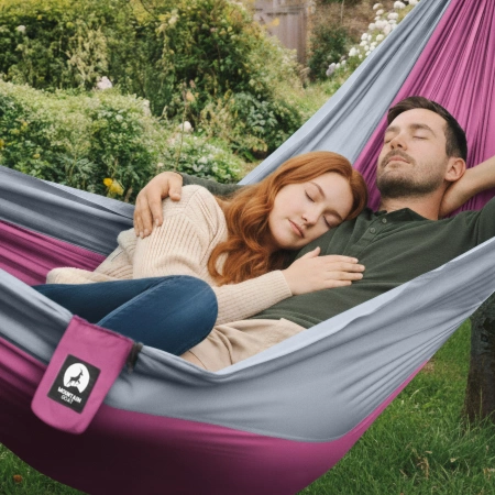 Mountain Goat kétfős utazási függőágy, szürke és rózsaszín