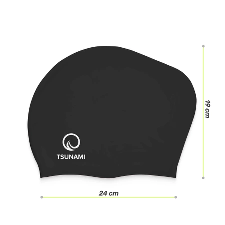 TSUNAMI unisex úszósapka, fekete