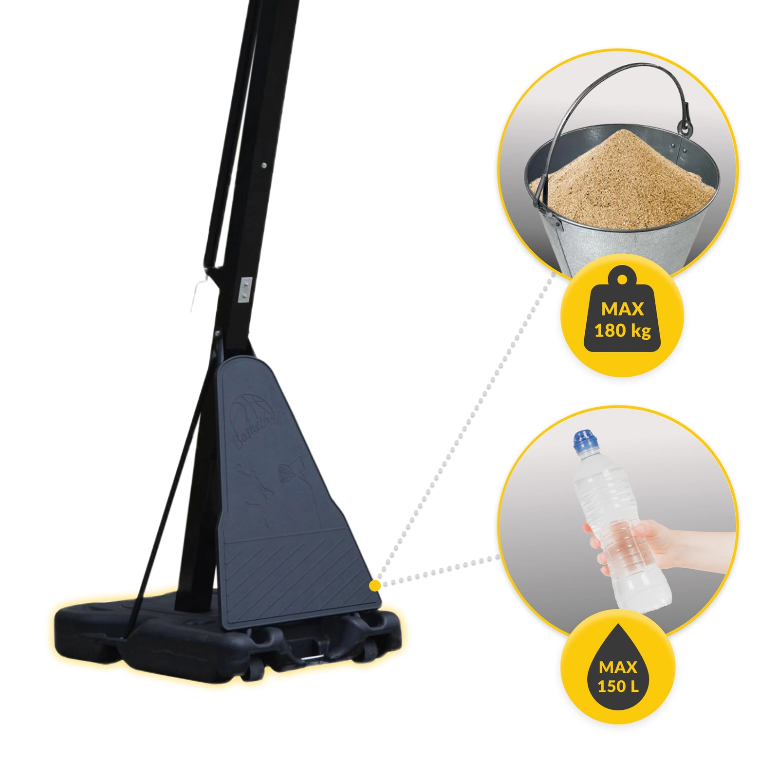 kosz do gry w koszykowkę wolnostojący pełnowymiarowy 