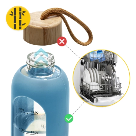 Üvegkulacs, 1 L, kék