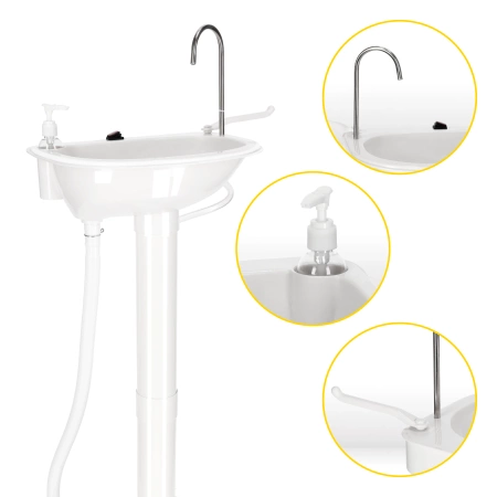 Elemmel működő hordozható turistamosdó