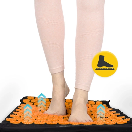 Akupresszúrás szőnyeg párnával, narancssárga