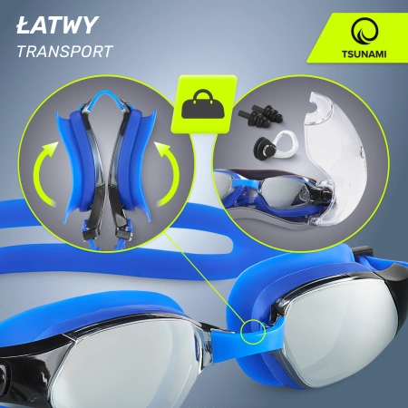 TSUNAMI úszószemüveg kék