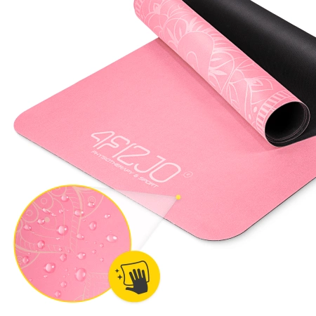 Velúr jógaszőnyeg, 1,5 mm, rózsaszín