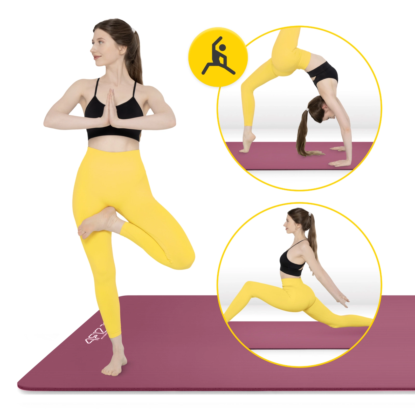 mata do cwiczen antyposlizgowa profesjonalna joga pilates kauczukowa