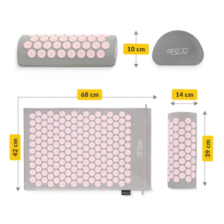 Párnával ellátott klasszikus akupresszúrás szőnyeg, rózsaszín