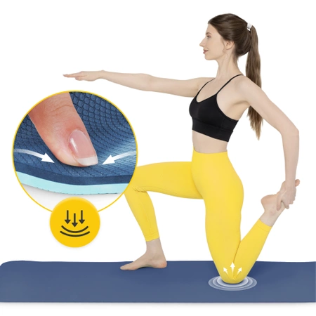 TPE csúszásgátló torna- és jógaszőnyeg, 1 cm, sötétkék