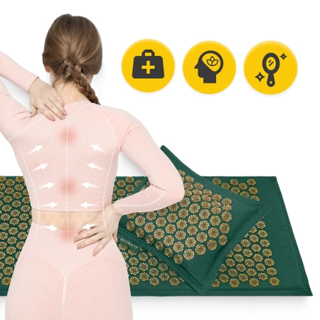 ECO akupresszúrás matrac párnával, XL, zöld