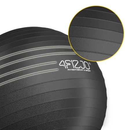 Felfújható gimnasztikai labda, 75 cm, fekete