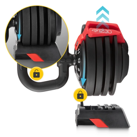 PREMIUM állítható súlyú kettlebell, 2-12 kg