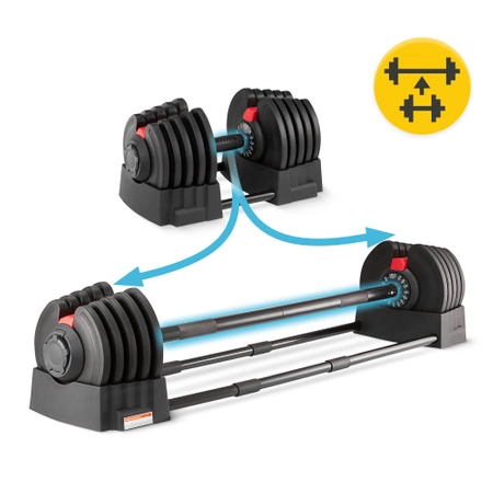 PREMIUM 2 az 1-ben állítható kézisúlyzó és súlyzórúd, 2,5-40 kg