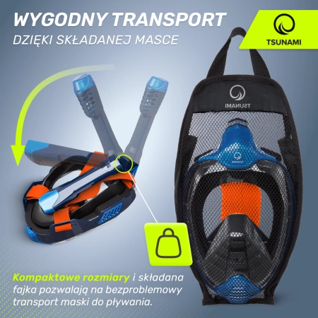 TSUNAMI PRO teljes arcú búvármaszk, L/XL