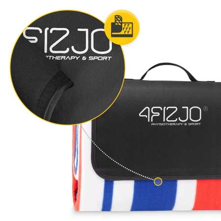 Szigeteléssel rendelkező piknik- és strandtakaró, 200 x 200 cm, csíkos mintás