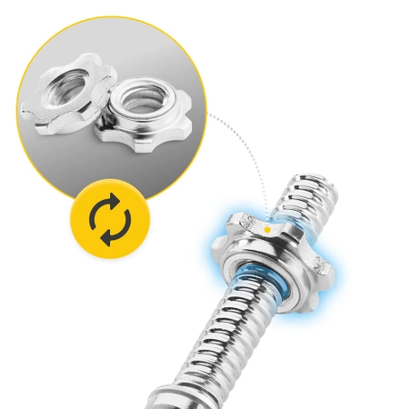 Rögzítőgyűrűvel ellátott rövid súlyzórúd, 2 db, 48 cm