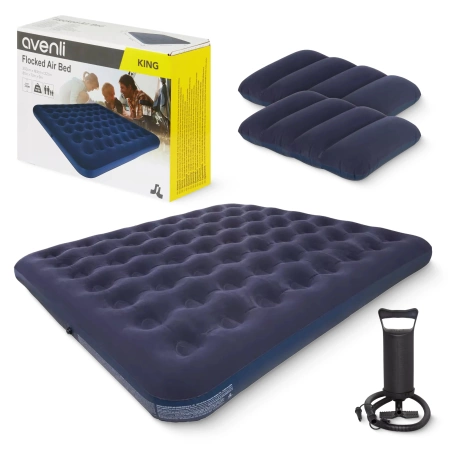 Avenli kétszemélyes felfújható matrac pumpával és párnával, 203 x 183 x 22 cm
