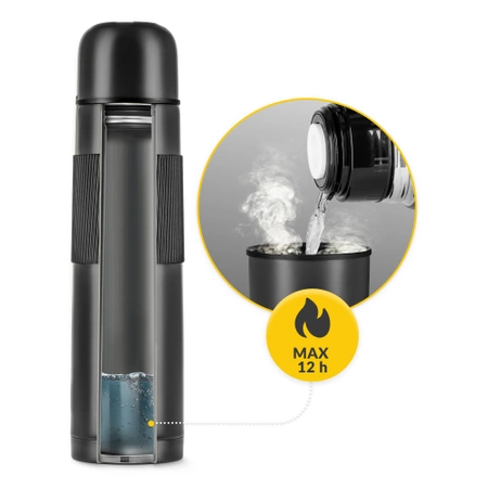 Túratermosz kávé- és teafőzéshez, 1 l, fekete