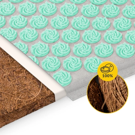 ECO akupresszúrás matrac hajdina és kókusz töltettel, türkizkék