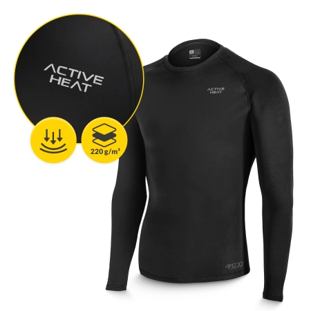 Unisex termikus hosszú ujjú póló – fekete, M méret