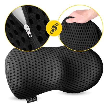 Ortopédiai ágyéki ülőpárna, fekete