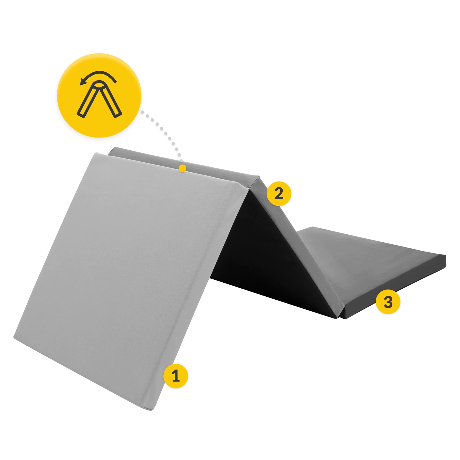 materac rehabilitacyjny gimnastyczny skladany sportowy do cwiczen z raczka 3-czesciowy wygodny do przenoszenia