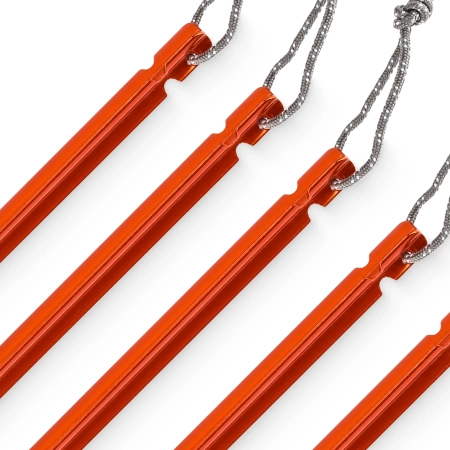 Háromszög alakú alumínium sátorcövek készlet, 15 cm, 10 db