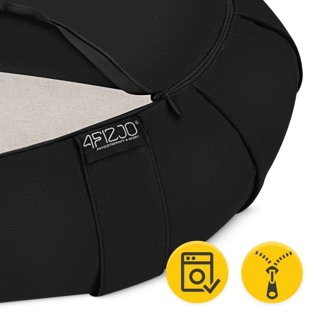 ZAFU félhold alakú meditációs párna, fekete