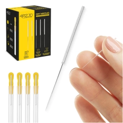 Vezetővel rendelkező akupunktúrás tűk, 100 db, 0,25 x 25 mm