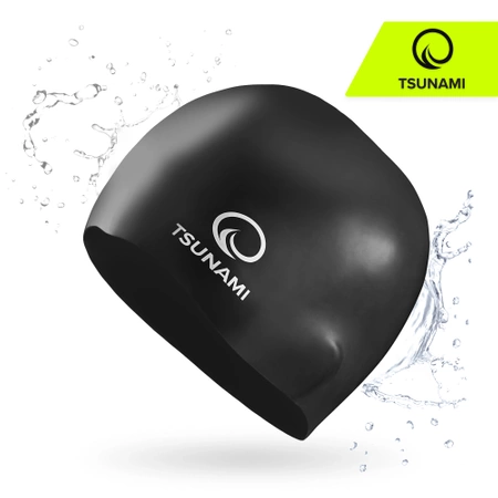 TSUNAMI PRO unisex úszósapka, fekete