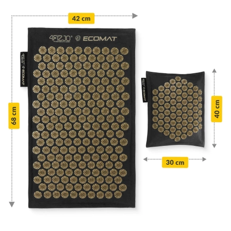 ECO akupresszúrás matrac hajdina- és töltettel, fekete-arany