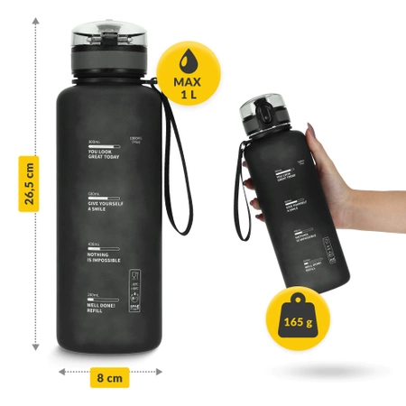 Sportkulacs, 1 L, fekete