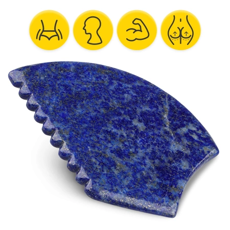 Barázdált Gua Sha kő természetes lazuritból