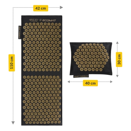 ECO akupresszúrás matrac párnával, XL, fekete-arany
