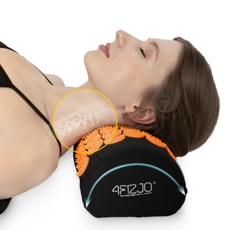 Párnával ellátott klasszikus akupresszúrás szőnyeg, narancssárga