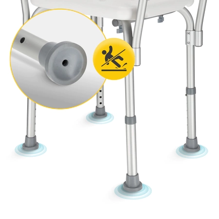 Zuhanyszék háttámlával és kartámasszal