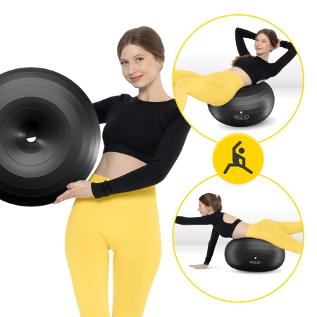 AIR BALL DONUT gimnasztikai labda, fekete