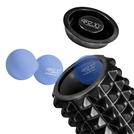 EVA habtüskés masszázshenger, 33 cm, fekete